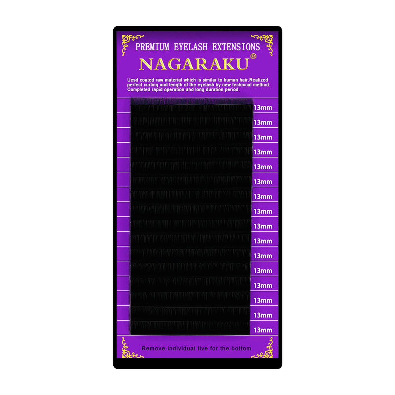 Nagaraku-wimpers -  10mm, D, 0.03mm