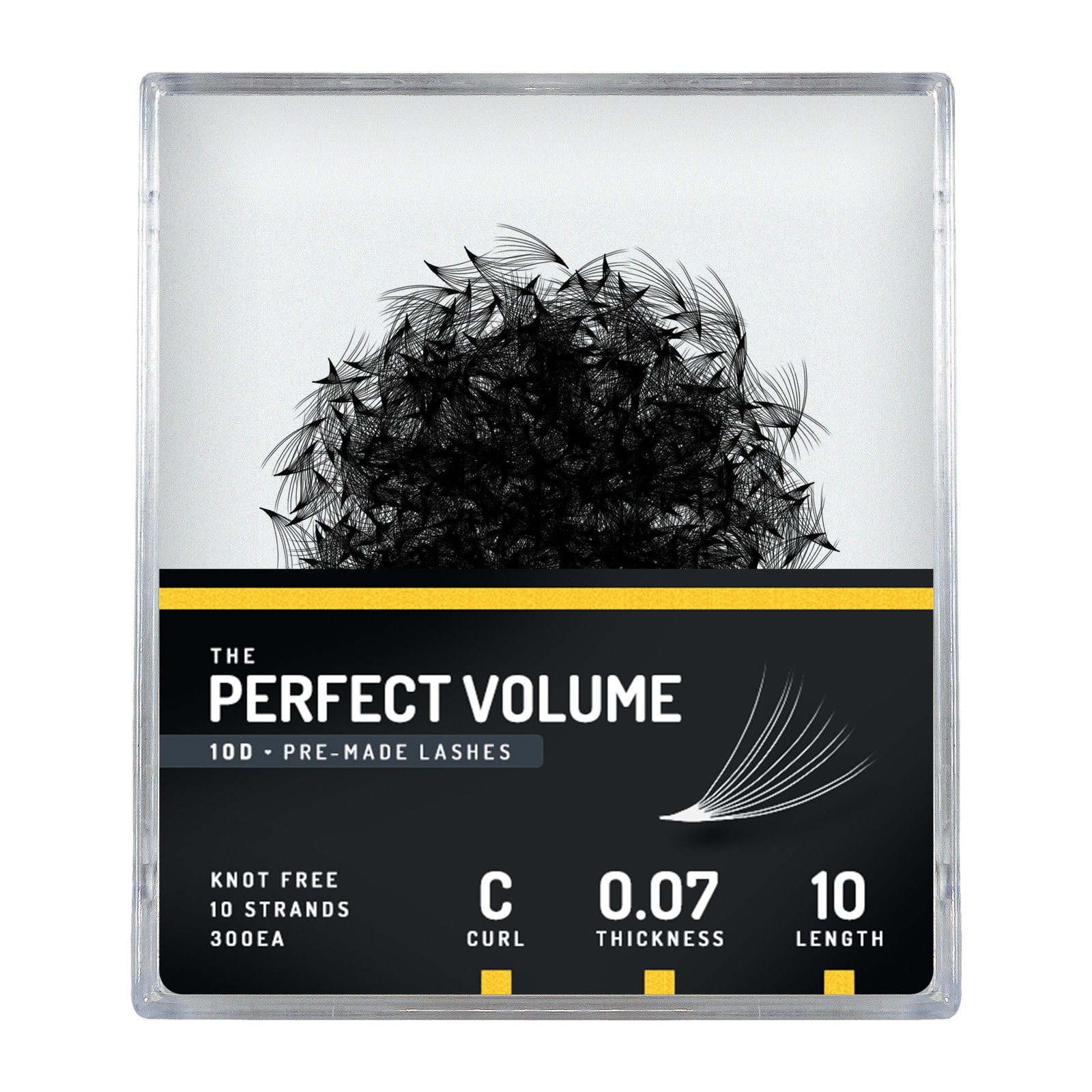 Perfect volume -  300 buchețele premade 10D -  10 mm, C, 0,07 mm