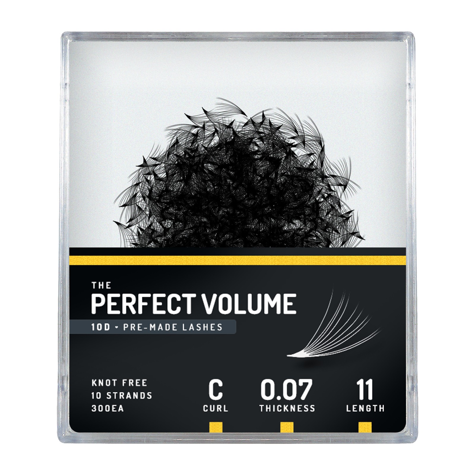 Perfect volume -  300 buchețele premade 10D -  11 mm, C, 0,07 mm