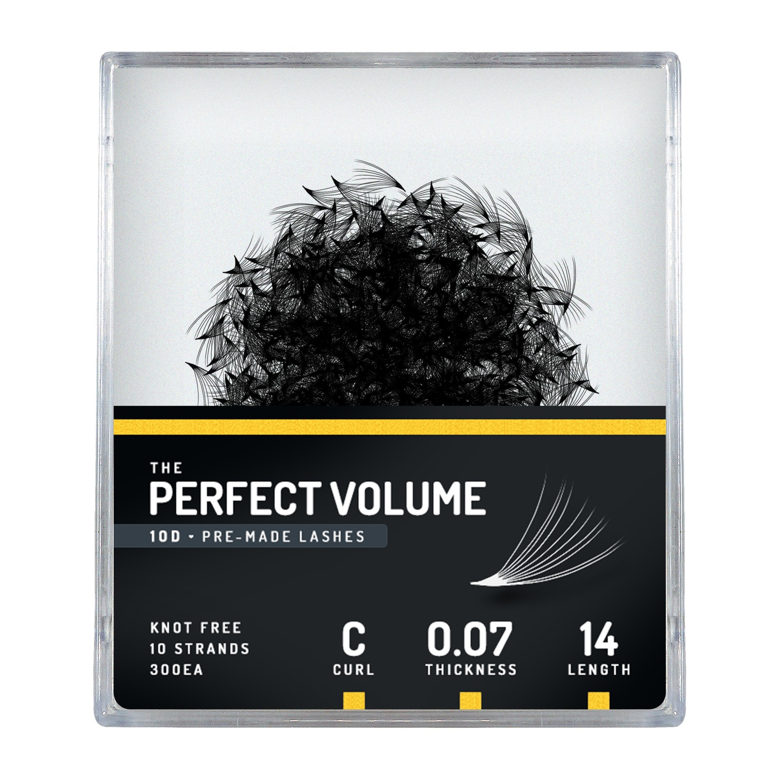 Perfect volume -  300 buchețele premade 10D -  14 mm, C, 0,07 mm